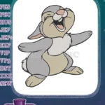 Happy Thumper Bunny Laughing Cartoon Character Embroidery Designs - Instant Download