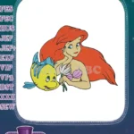 Ariel and Flounder Little Mermaid Undersea Adventures Embroidery Designs - Instant Download