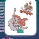 Beloved Little Mermaid Ariel and Sebastian Crab Celebration Bouquet embroidery designs - Instant Download