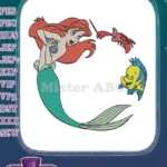 Disney Little Mermaid Ariel Sebastian Flounder character embroidery designs - Instant Download