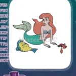 Ariel Flounder Sebastian Little Mermaid Cartoon Embroidery Designs - Instant Download