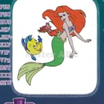Ariel Little Mermaid Sebastian Flounder Disney embroidery designs - Instant Download