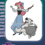 Ariel and Max playful dog embroidery designs - Instant Download