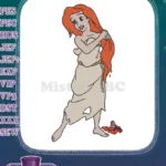 Smiling Ariel with Sebastian on land The Little Mermaid embroidery designs - Instant Download