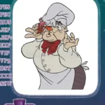 Disney's The Little Mermaid Chef Louis Sebastian funny embroidery designs - Instant Download