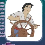 Determined Prince Eric steering ship wheel nautical adventure embroidery designs - Instant Download