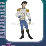 Charming Prince Eric Royal Uniform Disney Embroidery Designs - Instant Download