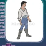 Handsome Prince Eric classic Disney embroidery designs - Instant Download