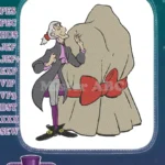 Charming Gentleman with Huge Present Sack and Red Ribbon Embroidery Designs - Instant Download