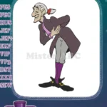 Classic cartoon character old man bowing embroidery designs - Instant Download