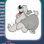 Joyful Shaggy Dog Running Playful Pet Embroidery Designs - Instant Download