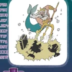 Powerful Merman King Triton Trident Ocean Mythological Embroidery Designs - Instant Download