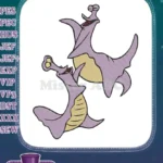 Two cheerful purple sea creatures cartoon embroidery designs - Instant Download