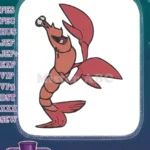 Vibrant Cartoon Red Crawfish Lobster Ocean Life Embroidery Designs - Instant Download
