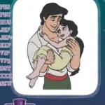 Prince Eric and Melody from Little Mermaid Heartwarming Embroidery Designs - Instant Download