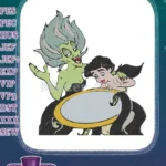 Ursula and Princess Melody Magic Mirror animated embroidery designs - Instant Download