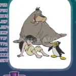 Disney Melody Walrus and Penguin Cartoon Characters Embroidery Designs - Instant Download