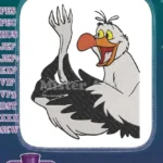 Scuttle the friendly seagull embroidery designs for Disney fans - Instant Download