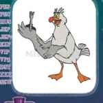 Disney Little Mermaid Scuttle Seagull with Dinglehopper Embroidery Designs - Instant Download