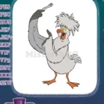 Disney's Scuttle Seagull Holding Dinglehopper The Little Mermaid Embroidery Designs - Instant Download