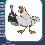 Funny Scuttle seagull with dinglehopper Little Mermaid embroidery designs - Instant Download