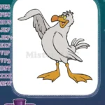 Happy cartoon seagull bird embroidery designs for ocean themed projects - Instant Download