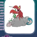 Disney's Sebastian the crab singing under the sea embroidery designs - Instant Download