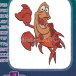 Happy Sebastian crab Disney Little Mermaid embroidery designs for children - Instant Download