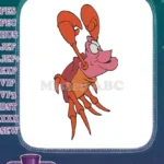 Happy Pink Orange Crab Sebastian Embroidery Designs for Children - Instant Download