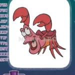 Cheerful cartoon red crab ocean animal embroidery designs - Instant Download