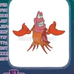 Smiling Sebastian Red Crab Disney The Little Mermaid embroidery designs - Instant Download