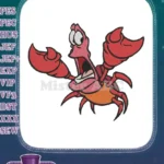 Disney Little Mermaid Sebastian shocked red crab embroidery designs - Instant Download