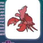 Happy cartoon red crab Sebastian marine animal embroidery designs - Instant Download