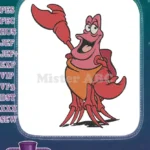 Happy Red Sebastian Crab Disney The Little Mermaid embroidery designs - Instant Download