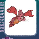 The Little Mermaid Sebastian Red Crab Cartoon Embroidery Designs - Instant Download