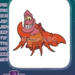 Smiling Sebastian red crab Disney The Little Mermaid embroidery designs - Instant Download