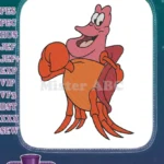 Sebastian The Little Mermaid Happy Red Crab Embroidery Designs - Instant Download