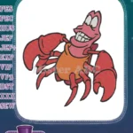 Happy Red Crab Cartoon Character Smiling Embroidery Designs - Instant Download
