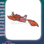 Playful red cartoon crab character embroidery designs for children's apparel - Instant Download