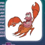Happy Sebastian Crab The Little Mermaid embroidery designs - Instant Download