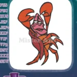 Sebastian The Red Crab Cartoon Character Embroidery Designs - Instant Download