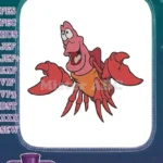 Happy Sebastian the Crab Disney embroidery designs from The Little Mermaid - Instant Download