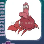 Sebastian red crab character embroidery designs for Disney fans - Instant Download