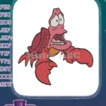 Disney's Little Mermaid Sebastian worried red crab embroidery designs - Instant Download
