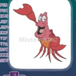 Sebastian The Crab Happy Cartoon Embroidery Designs - Instant Download