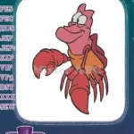 Disney The Little Mermaid Sebastian Happy Crab Embroidery Designs - Instant Download