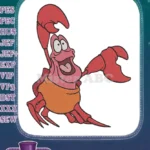 Disney's Little Mermaid Sebastian happy red crab embroidery designs - Instant Download