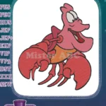 Smiling cartoon pink and red lobster sea creature embroidery designs - Instant Download