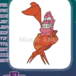Happy Smiling Sebastian Red Crab Disney The Little Mermaid Embroidery Designs - Instant Download