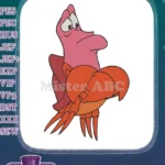 Sebastian the Red Crab Little Mermaid Embroidery Designs - Instant Download